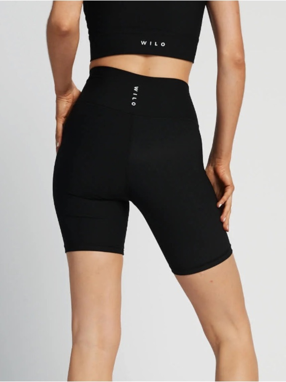 WILO The Label Black Ribbed Biker Shorts